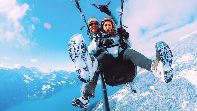 An SNHU Study Abroad student skydiving